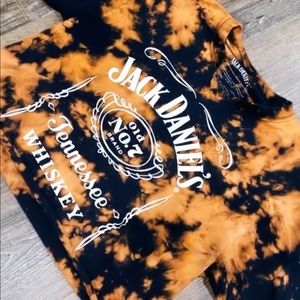 Short sleeve cropped & bleached Jack Daniels tee